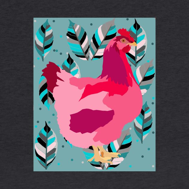 Backyard Chicken - Pink by KA Textiles and Designs